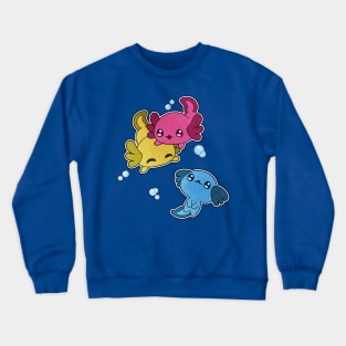 Pansexual Axolotl LGBT Pride Flag Crewneck Sweatshirt